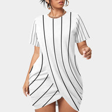 Load image into Gallery viewer, UTO IV Women’s Stacked Hem Dress With Short Sleeve(Plus Size)