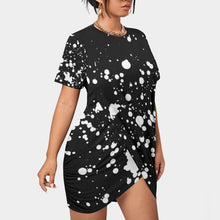 Load image into Gallery viewer, UTO IV Women’s Stacked Hem Dress With Short Sleeve(Plus Size)