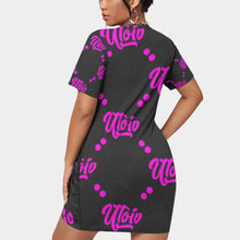 Load image into Gallery viewer, UTO IV Women’s Stacked Hem Dress With Short Sleeve(Plus Size)