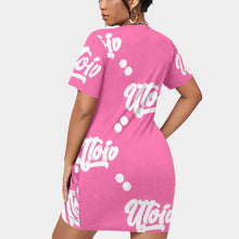 Load image into Gallery viewer, UTO IV Women’s Stacked Hem Dress With Short Sleeve(Plus Size)