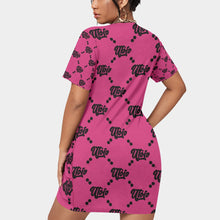 Load image into Gallery viewer, UTO IV Women’s Stacked Hem Dress With Short Sleeve(Plus Size)