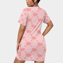 Load image into Gallery viewer, UTO IV Women’s Stacked Hem Dress With Short Sleeve(Plus Size)