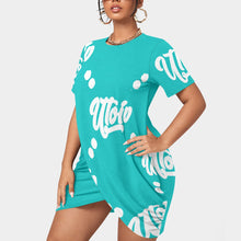 Load image into Gallery viewer, UTO IV Women’s Stacked Hem Dress With Short Sleeve(Plus Size)