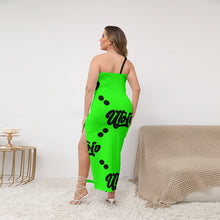 Load image into Gallery viewer, UTO IV Women's Oblique-Shoulder Exposure Dress With Side Split (Plus Size)