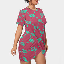 Load image into Gallery viewer, UTO IV Women’s Stacked Hem Dress With Short Sleeve(Plus Size)