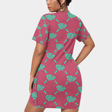Load image into Gallery viewer, UTO IV Women’s Stacked Hem Dress With Short Sleeve(Plus Size)
