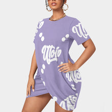 Load image into Gallery viewer, UTO IV Women’s Stacked Hem Dress With Short Sleeve(Plus Size)