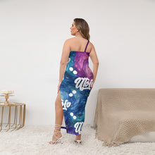 Load image into Gallery viewer, UTO IV Women's Oblique-Shoulder Exposure Dress With Side Split (Plus Size)