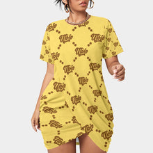Load image into Gallery viewer, UTO IV Women’s Stacked Hem Dress With Short Sleeve(Plus Size)