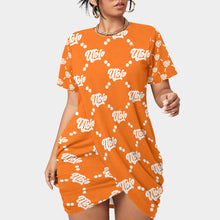 Load image into Gallery viewer, UTO IV Women’s Stacked Hem Dress With Short Sleeve(Plus Size)