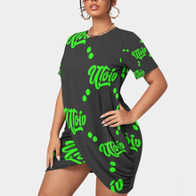 Load image into Gallery viewer, UTO IV Women’s Stacked Hem Dress With Short Sleeve(Plus Size)