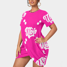 Load image into Gallery viewer, UTO IV Women’s Stacked Hem Dress With Short Sleeve(Plus Size)