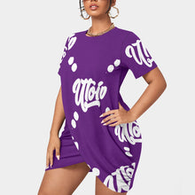 Load image into Gallery viewer, UTO IV Women’s Stacked Hem Dress With Short Sleeve(Plus Size)