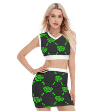 Load image into Gallery viewer, UTO IV "Superb Bird" Women's Collarless V Collar Vest Skirt Suit