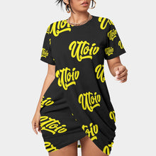 Load image into Gallery viewer, UTO IV Women’s Stacked Hem Dress With Short Sleeve(Plus Size)