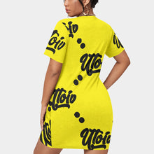 Load image into Gallery viewer, UTO IV Women’s Stacked Hem Dress With Short Sleeve(Plus Size)