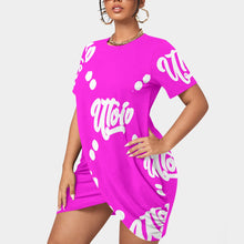 Load image into Gallery viewer, UTO IV Women’s Stacked Hem Dress With Short Sleeve(Plus Size)