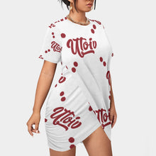 Load image into Gallery viewer, UTO IV Women’s Stacked Hem Dress With Short Sleeve(Plus Size)