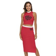 Load image into Gallery viewer, All-Over Print Women's Tank Top & Split High Skirt Set
