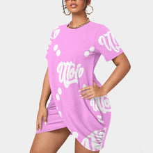 Load image into Gallery viewer, UTO IV Women’s Stacked Hem Dress With Short Sleeve(Plus Size)