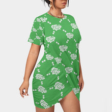 Load image into Gallery viewer, UTO IV Women’s Stacked Hem Dress With Short Sleeve(Plus Size)