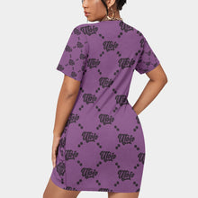 Load image into Gallery viewer, UTO IV Women’s Stacked Hem Dress With Short Sleeve(Plus Size)