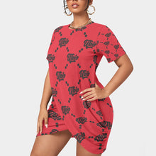 Load image into Gallery viewer, UTO IV Women’s Stacked Hem Dress With Short Sleeve(Plus Size)