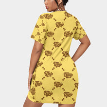Load image into Gallery viewer, UTO IV Women’s Stacked Hem Dress With Short Sleeve(Plus Size)