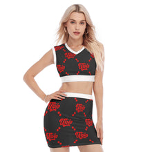 Load image into Gallery viewer, UTO IV "Calotes" Women's Collarless V Collar Vest Skirt Suit