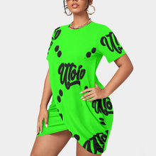 Load image into Gallery viewer, UTO IV Women’s Stacked Hem Dress With Short Sleeve(Plus Size)