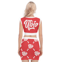 Load image into Gallery viewer, UTO IV Women's Collarless V Collar Vest Skirt Suit