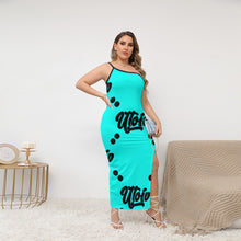 Load image into Gallery viewer, UTO IV Women's Oblique-Shoulder Exposure Dress With Side Split (Plus Size)