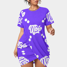 Load image into Gallery viewer, UTO IV Women’s Stacked Hem Dress With Short Sleeve(Plus Size)