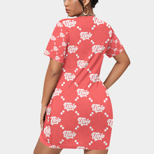 Load image into Gallery viewer, UTO IV Women’s Stacked Hem Dress With Short Sleeve(Plus Size)