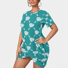 Load image into Gallery viewer, UTO IV Women’s Stacked Hem Dress With Short Sleeve(Plus Size)