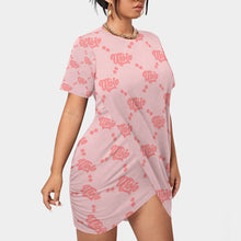Load image into Gallery viewer, UTO IV Women’s Stacked Hem Dress With Short Sleeve(Plus Size)