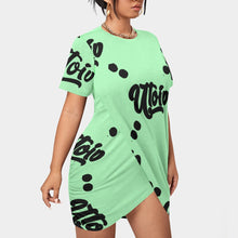 Load image into Gallery viewer, UTO IV Women’s Stacked Hem Dress With Short Sleeve(Plus Size)