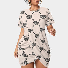 Load image into Gallery viewer, UTO IV Women’s Stacked Hem Dress With Short Sleeve(Plus Size)