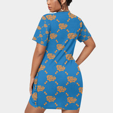 Load image into Gallery viewer, UTO IV Women’s Stacked Hem Dress With Short Sleeve(Plus Size)