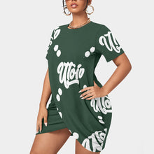 Load image into Gallery viewer, UTO IV Women’s Stacked Hem Dress With Short Sleeve(Plus Size)
