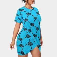 Load image into Gallery viewer, UTO IV Women’s Stacked Hem Dress With Short Sleeve(Plus Size)