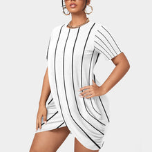 Load image into Gallery viewer, UTO IV Women’s Stacked Hem Dress With Short Sleeve(Plus Size)