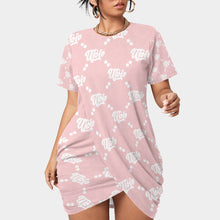 Load image into Gallery viewer, UTO IV Women’s Stacked Hem Dress With Short Sleeve(Plus Size)