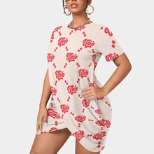 Load image into Gallery viewer, UTO IV "Cheesecake" Women’s Stacked Hem Dress With Short Sleeve(Plus Size)