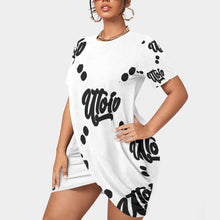 Load image into Gallery viewer, UTO IV Women’s Stacked Hem Dress With Short Sleeve(Plus Size)