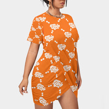 Load image into Gallery viewer, UTO IV Women’s Stacked Hem Dress With Short Sleeve(Plus Size)