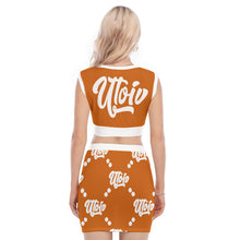 Load image into Gallery viewer, UTO IV Women's Collarless V Collar Vest Skirt Suit