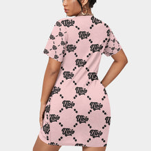 Load image into Gallery viewer, UTO IV Women’s Stacked Hem Dress With Short Sleeve(Plus Size)