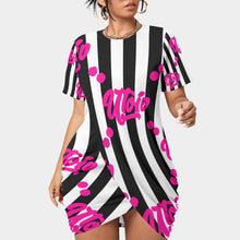 Load image into Gallery viewer, UTO IV Women’s Stacked Hem Dress With Short Sleeve(Plus Size)