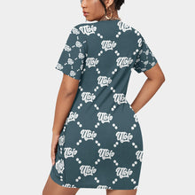 Load image into Gallery viewer, UTO IV Women’s Stacked Hem Dress With Short Sleeve(Plus Size)